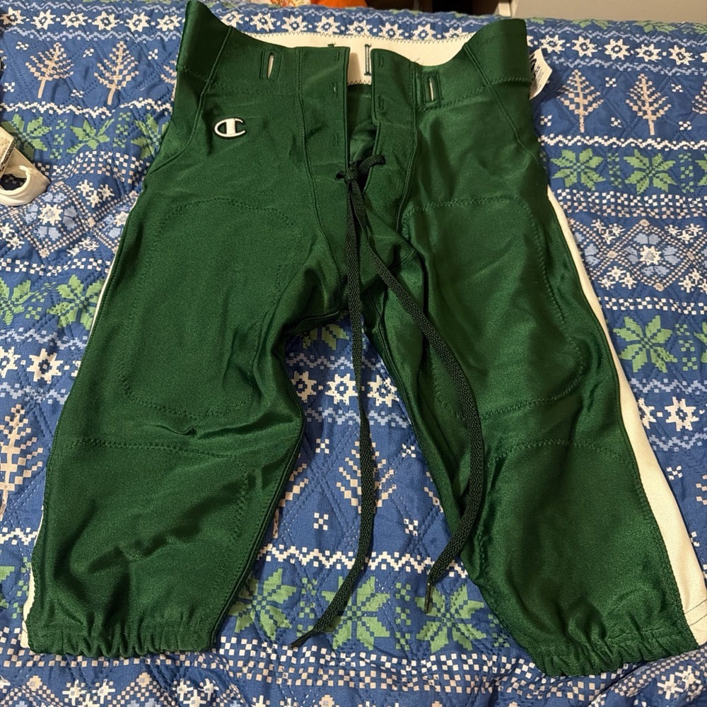 Champion Kids' Green Athletic Pants with White Stripes